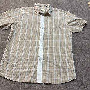 Pelle Pelle Men’s Plaid Button-Up Shirt – Beige Check, Size XXL 0315